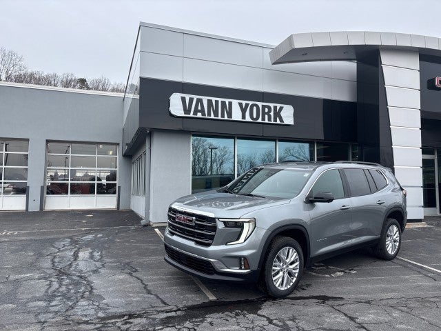 2026 GMC Acadia Elevation in Sterling Metallic — front three-quarter view