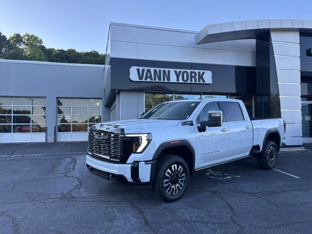 2026 GMC Sierra 2500 HD Denali Ultimate in Glacier White Tricoat — front three-quarter view