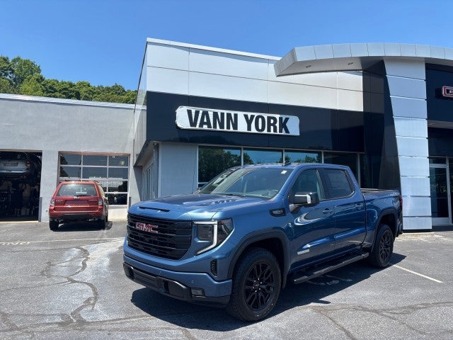 2026 GMC Sierra 1500 Elevation in Downpour Metallic — front three-quarter view