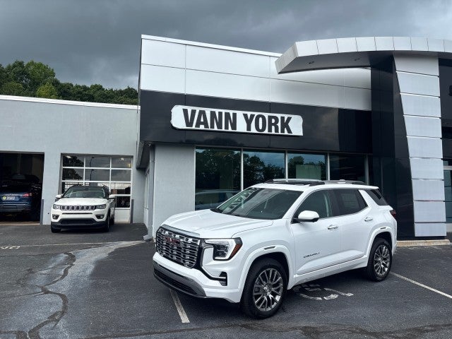 2027 GMC Terrain AWD Denali in Summit White — front three-quarter view