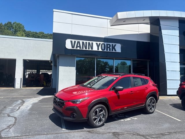 2026 Subaru CROSSTREK Premium in Lithium Red Pearl — front three-quarter view