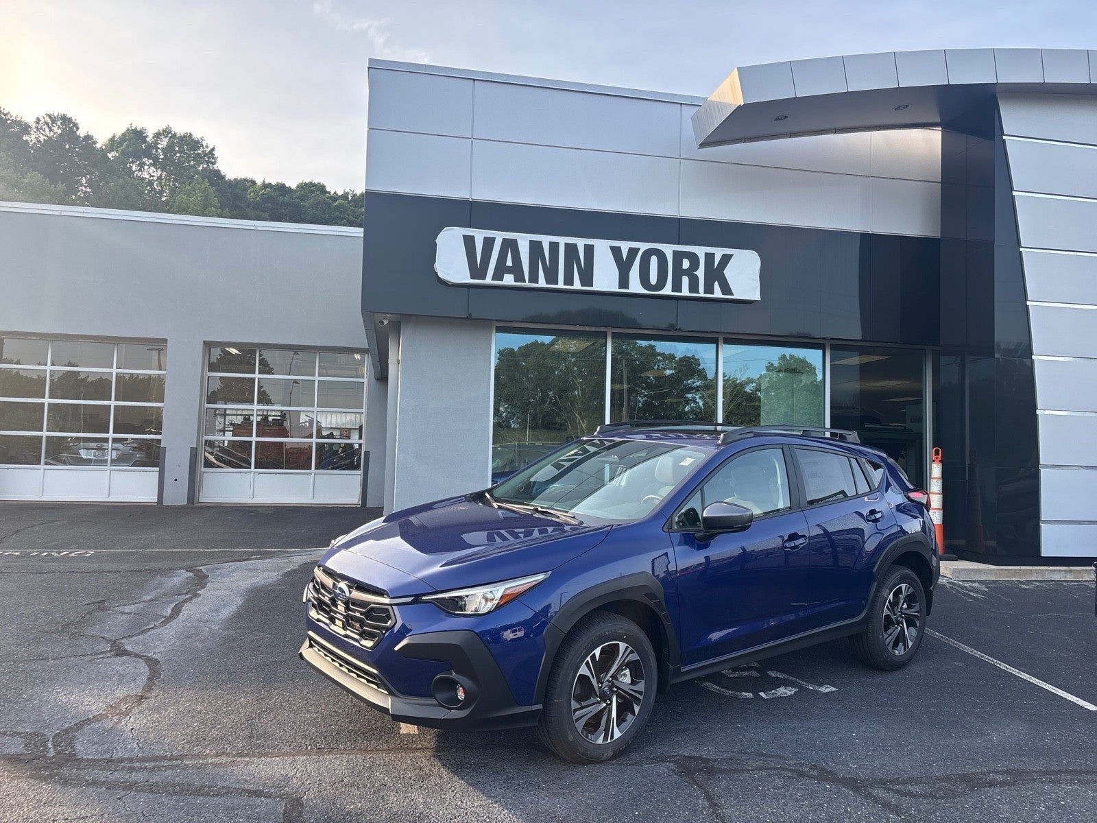 2026 Subaru CROSSTREK Premium in Sapphire Blue Pearl — front three-quarter view