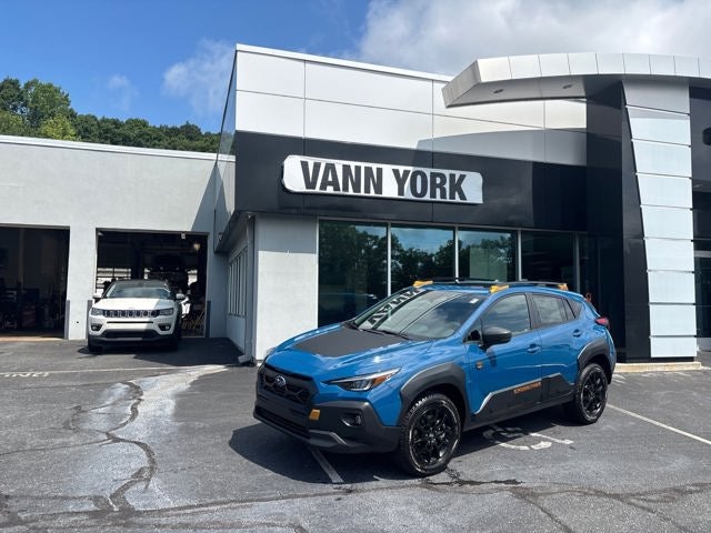 2026 Subaru CROSSTREK Wilderness in Geyser Blue — front three-quarter view