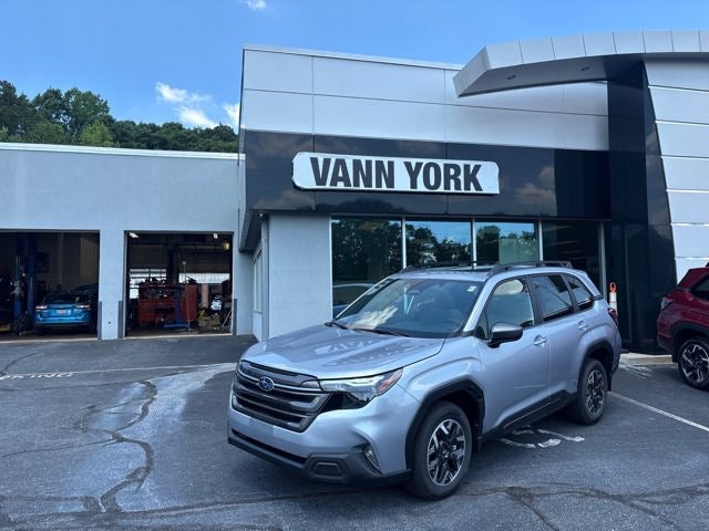 2026 Subaru FORESTER Premium in Ice Silver Metallic — front three-quarter view
