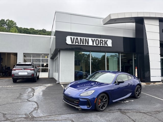 2026 Subaru BRZ tS in Sapphire Blue Pearl — front three-quarter view