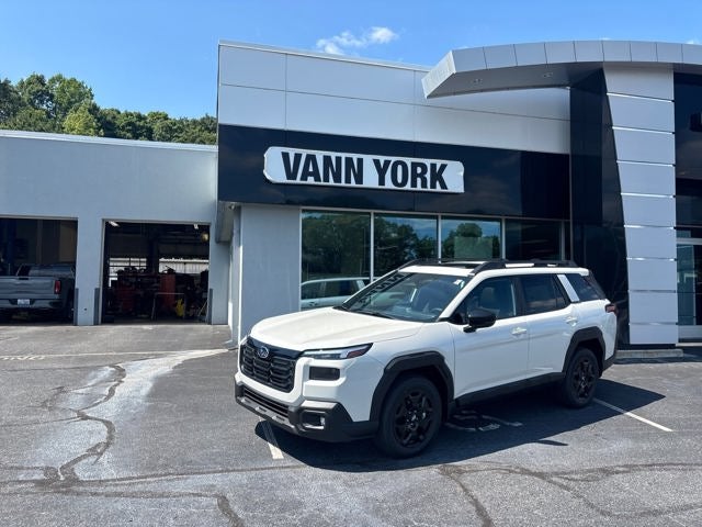 2026 Subaru OUTBACK Limited in Crystal White Pearl — front three-quarter view