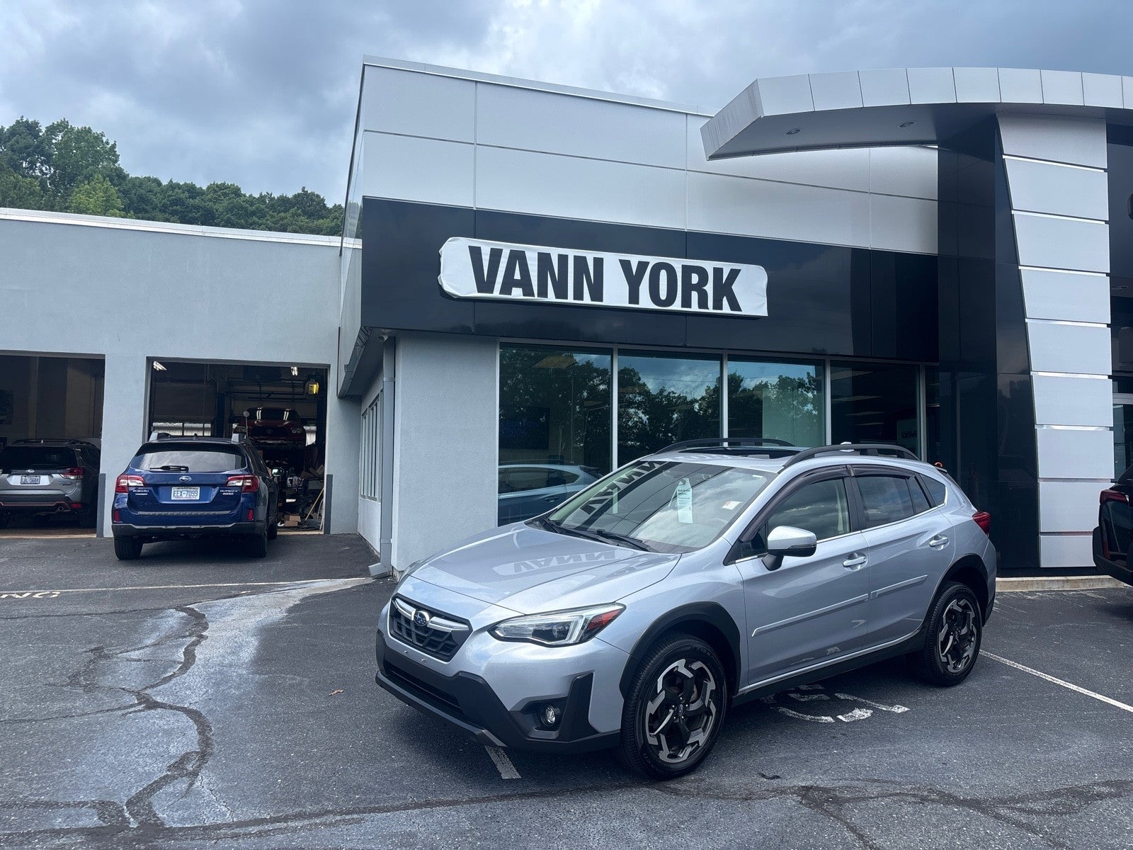 2022 Subaru Crosstrek Limited in Ice Silver Metallic — front three-quarter view